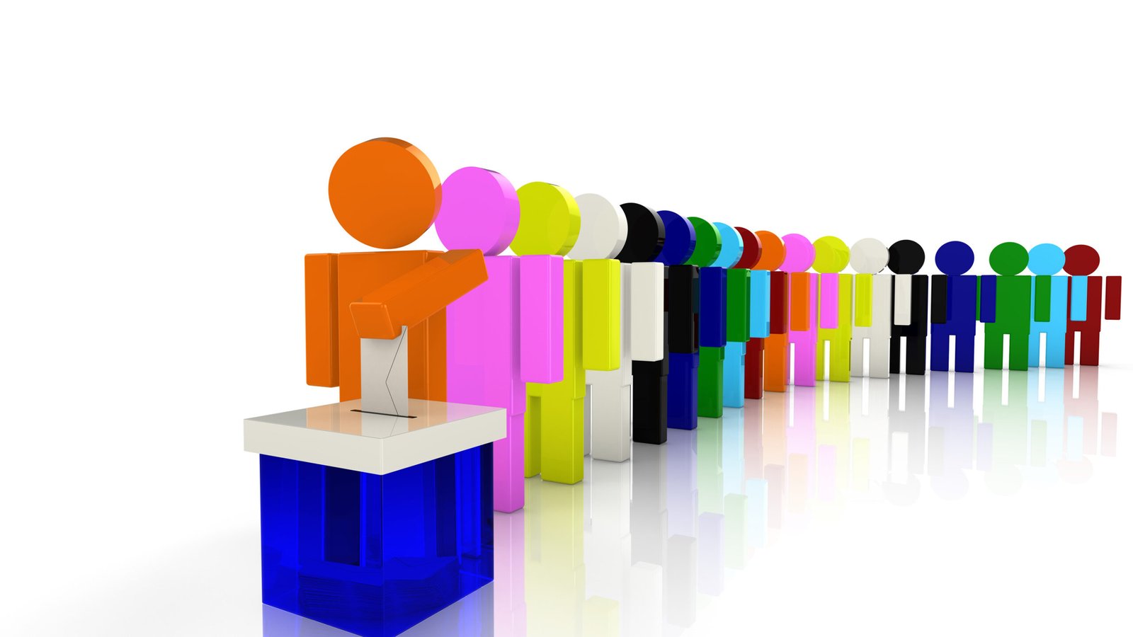 People queuing to vote